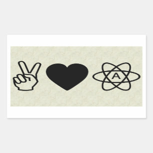 Sticker Rectangulaire Athéisme d'amour de paix