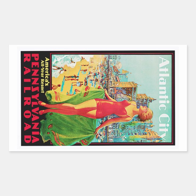 Sticker Rectangulaire Atlantic City (Devant)