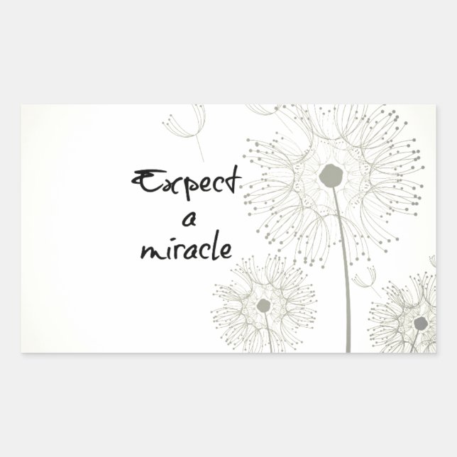 Sticker Rectangulaire Attendez-vous à un Miracle Inspirational (Devant)