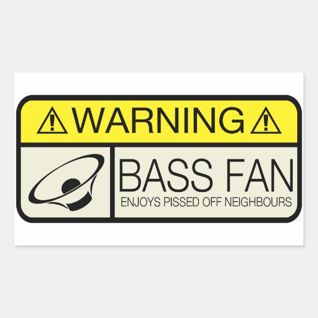 Sticker Rectangulaire Attention Ventilateur de basse ! (Devant)