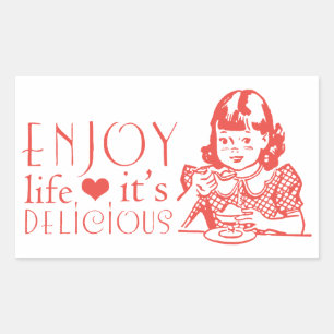 Sticker Rectangulaire Attitude, citation motivante de vie pour la cuisin