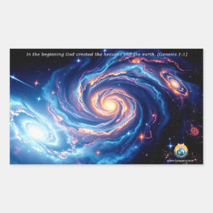 Sticker Rectangulaire Au début, Dieu et Verse de création
