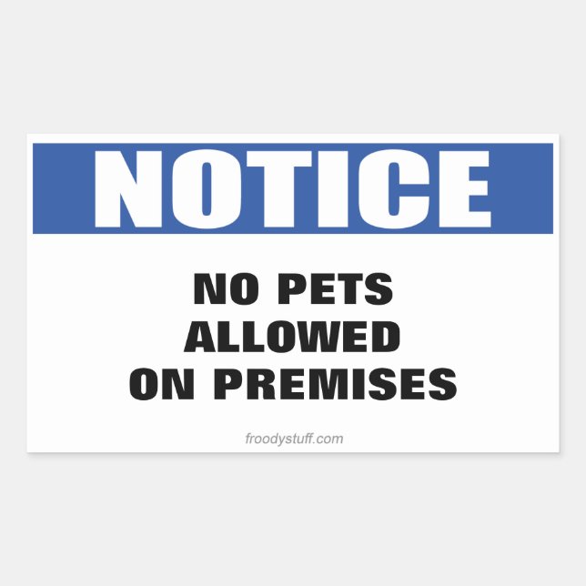Sticker Rectangulaire Aucun animal de compagnie autorisé (Devant)
