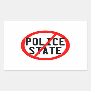 STICKER RECTANGULAIRE AUCUN ÉTAT POLICIER -