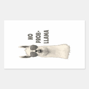 Sticker Rectangulaire Aucun lama de problème