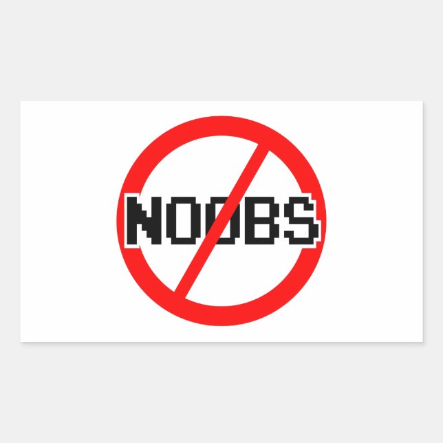Sticker Rectangulaire AUCUN NOOBS - singe du geek/hacker/pc/code (Devant)