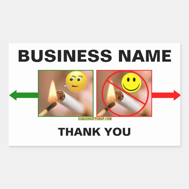 STICKER RECTANGULAIRE AUCUN TABAGISME/FUMEUR (Devant)