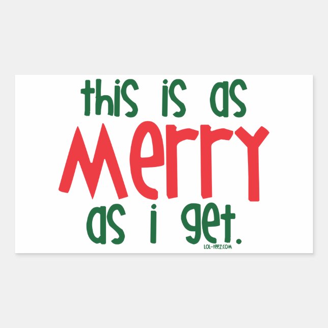 Sticker Rectangulaire Aussi Joyeux Que J'Ai (Devant)
