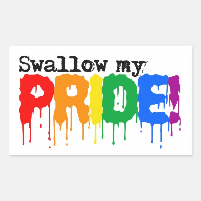Sticker Rectangulaire Avaler ma fierté (Devant)