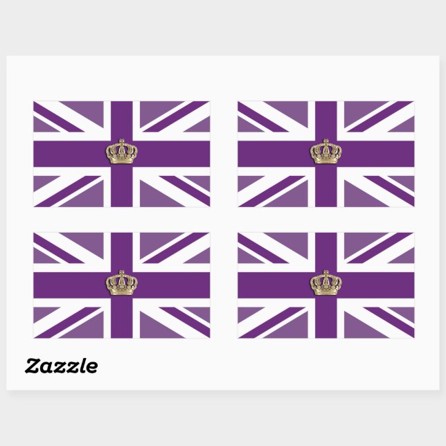 Sticker rectangulaire avec pavillon de la Couronne (Feuille)