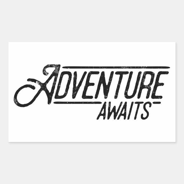 Sticker Rectangulaire Aventure Attend (Devant)