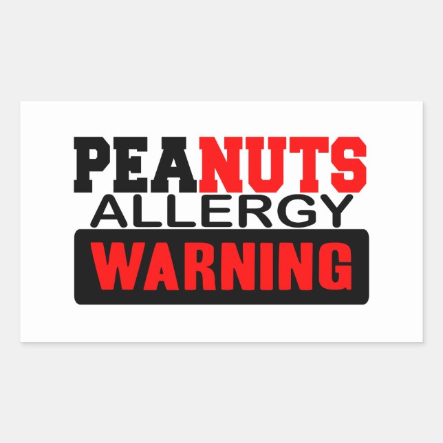 Sticker Rectangulaire Avertissement d'allergie aux arachides (Devant)