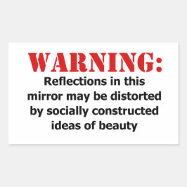 Sticker Rectangulaire Avertissement de miroir positif pour le corps
