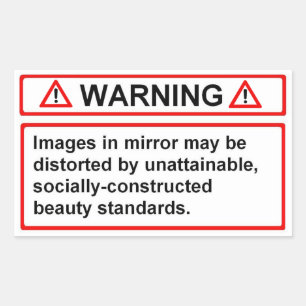 Sticker Rectangulaire Avertissement de normes de beauté