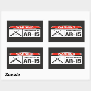 Sticker Rectangulaire Avertissement protégé par l'entreprise familiale A