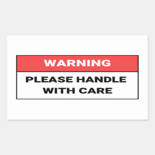 Sticker Rectangulaire Avertissement S'il vous plaît manipuler avec l'aut
