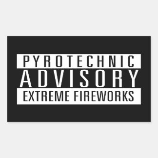 Sticker Rectangulaire Avis Pyrotechnique - Feux d'artifice extrêmes