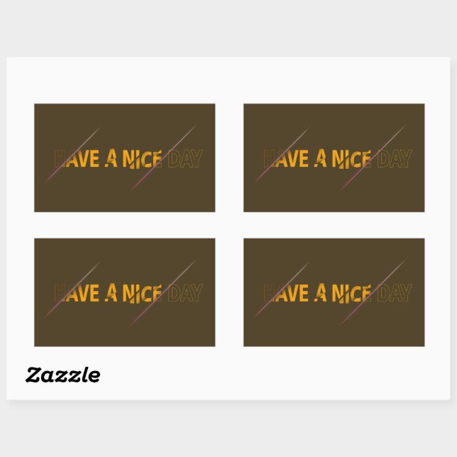 Sticker Rectangulaire Ayez un chevalet de jour agréable (Feuille)