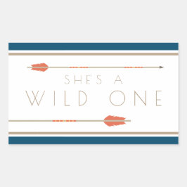 Sticker Rectangulaire Aztec Wild One | Premier anniversaire