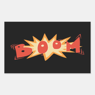 STICKER RECTANGULAIRE B O O M