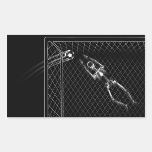 Sticker Rectangulaire B&W X-Ray Skeleton Soccer Goalie