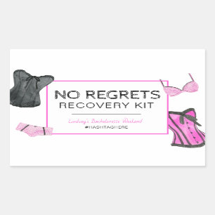 Sticker Rectangulaire Bachelorette Pas Regret Kit de récupération