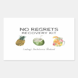 Sticker Rectangulaire Bachelorette Pas Regret Kit de récupération