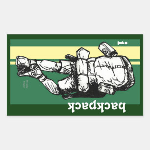 Sticker Rectangulaire Backpacker (type)-GreenYellow