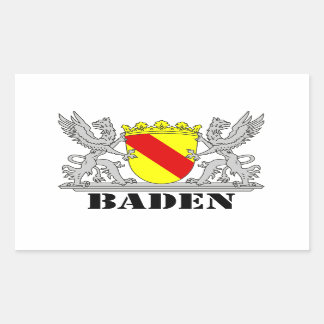 Sticker Rectangulaire Bade-Armoiries avec inscription Baden
