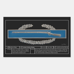 Sticker Rectangulaire Badge d'infanterie de combat technique