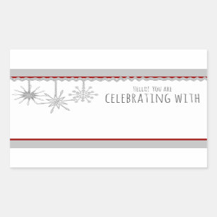 Sticker Rectangulaire Badge nominatif de flocon de neige