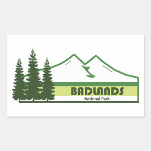 Sticker Rectangulaire Badlands National Park Green Stripes