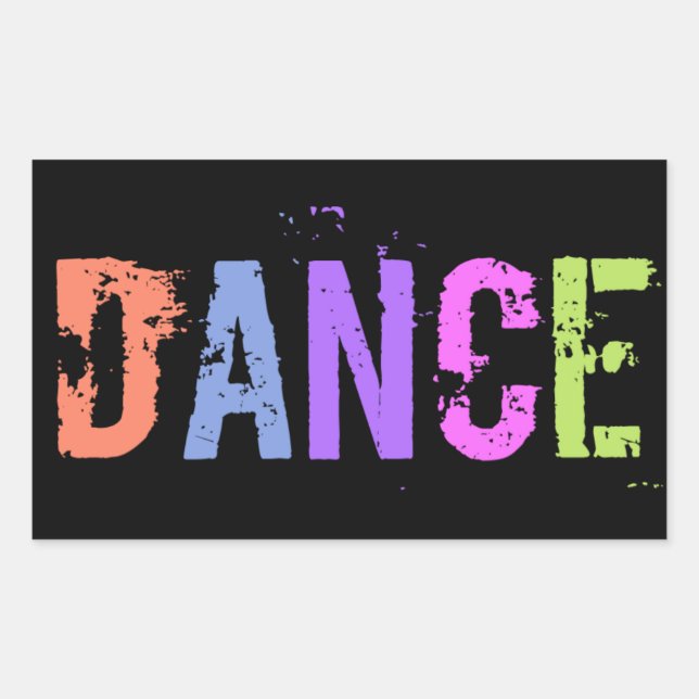 Sticker Rectangulaire Baguette de mot de danse art (Devant)