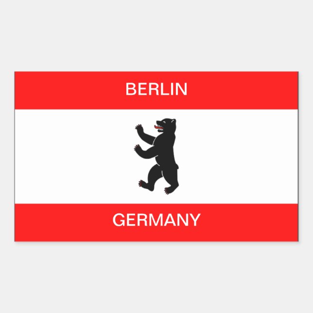Sticker Rectangulaire Baguette du drapeau de Berlin Allemagne (Devant)