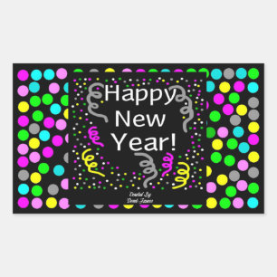 Sticker Rectangulaire Baguette du rectangle des voeux du Nouvel An