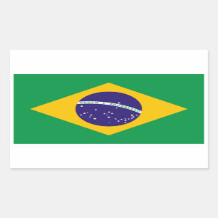 Sticker Rectangulaire Baguette Rectangle du drapeau du Brésil