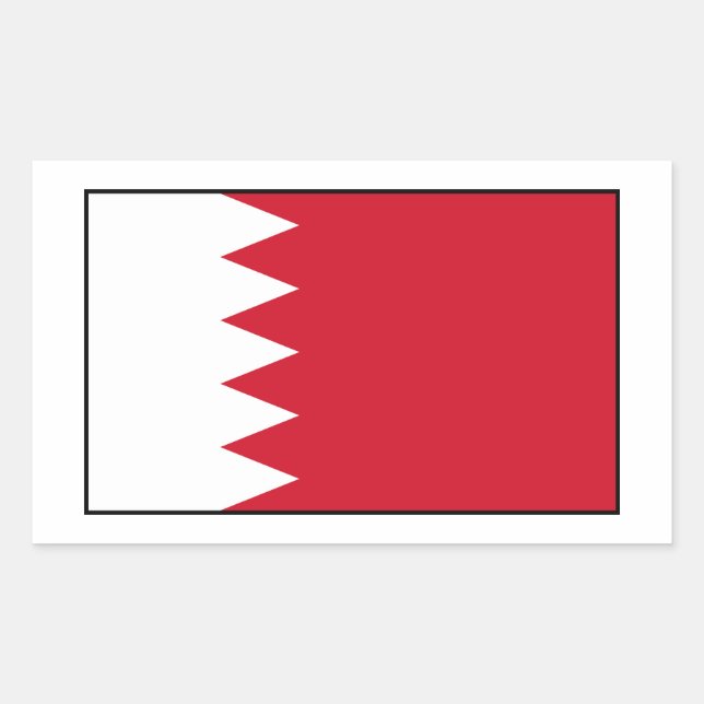 Sticker Rectangulaire Bahreïn - Drapeau de Bahreïn (Devant)