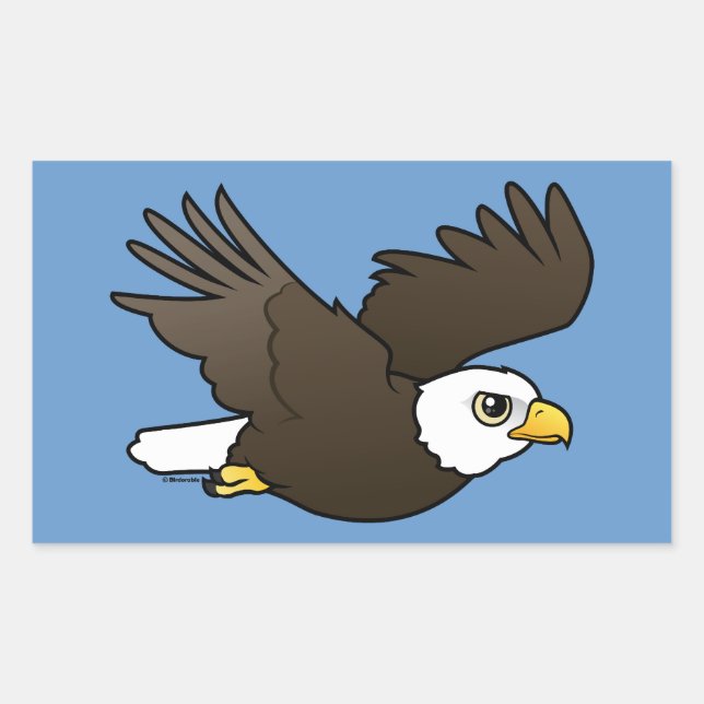 Sticker Rectangulaire Bald Eagle en vol (Devant)