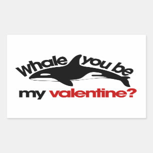 Sticker Rectangulaire Baleine tu es ma Saint Valentin
