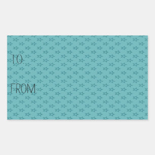 Sticker Rectangulaire Balise cadeau Aqua Stars