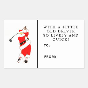 Sticker Rectangulaire Balise cadeau de Noël de golf