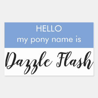 Sticker Rectangulaire Balise de nom de poney - Flash éblouissant