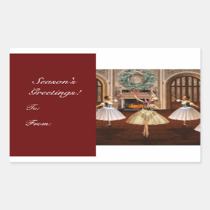 Sticker Rectangulaire Balises-cadeaux Bonnes Fêtes de casse-cou