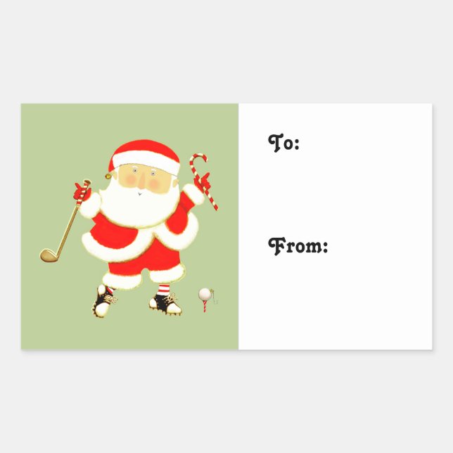 Sticker Rectangulaire Balises cadeaux de vacances de golf (Devant)