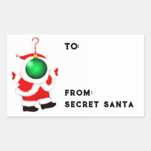 Sticker Rectangulaire Balises cadeaux Secret Père Noël