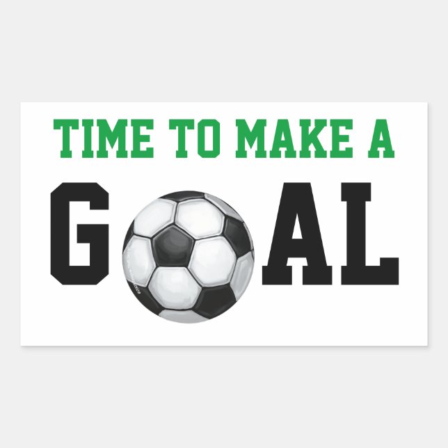 Sticker Rectangulaire Balle de football, faire un but (Devant)