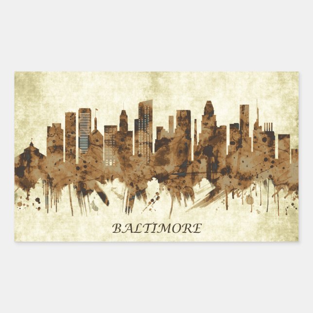 Sticker Rectangulaire Baltimore Maryland (Devant)