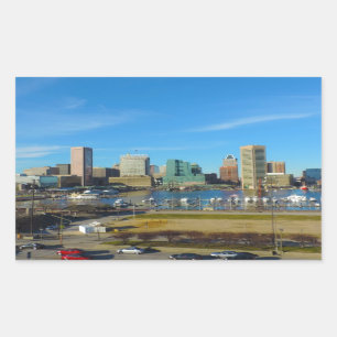 Sticker Rectangulaire Baltimore Skyline de Federal Hill