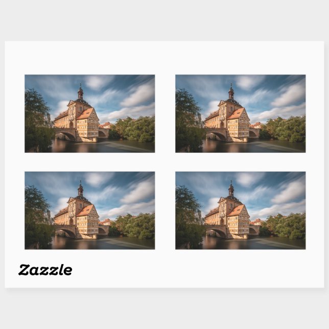 Sticker Rectangulaire Bamberg Allemagne (Feuille)
