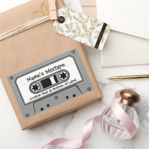 Sticker Rectangulaire Bande audio cassette grise